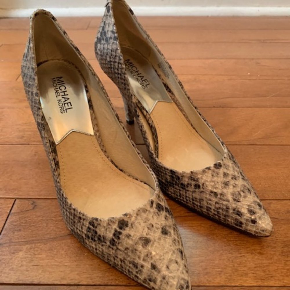 Michael Kors Brown Snakeskin Pumps
